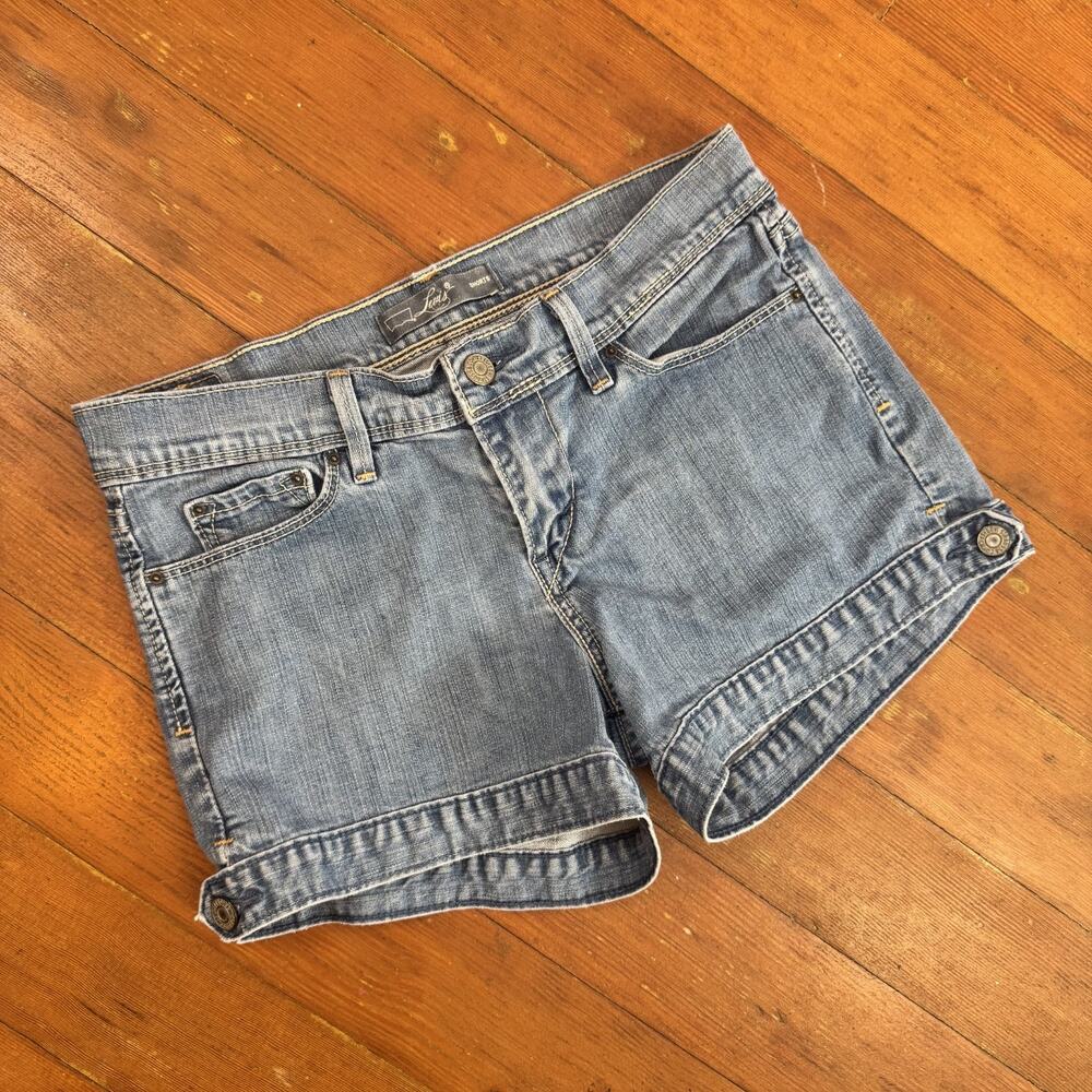 Levi's Y2K Low Rise Micro Denim Shorts Light Wash Structured Jean Shorts 2